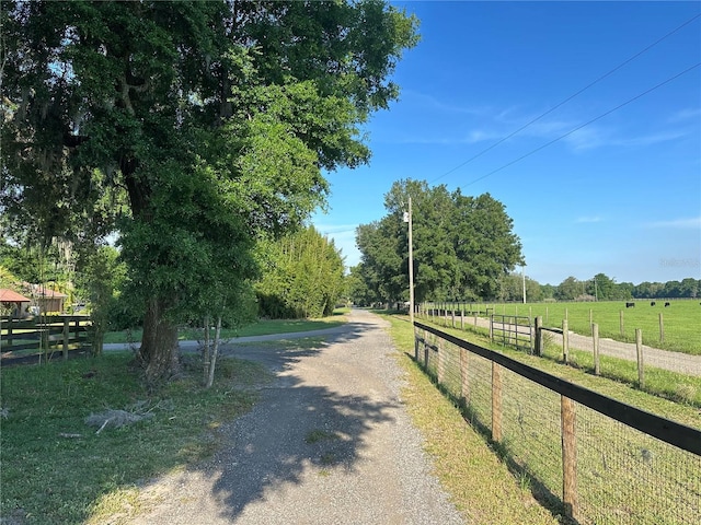 view of street featuring a rural view