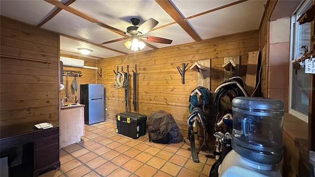 interior space featuring sink and a wall mounted AC