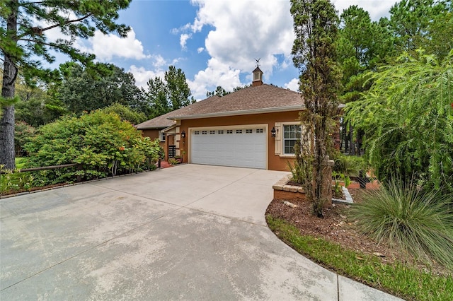 exterior space featuring a garage