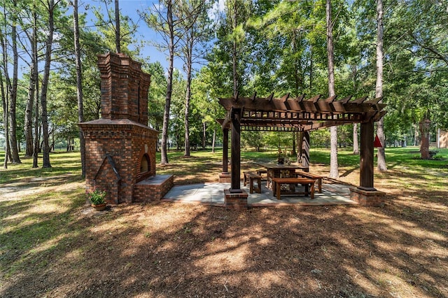 view of property's community featuring a pergola