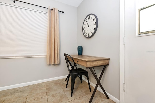 office featuring light tile patterned flooring