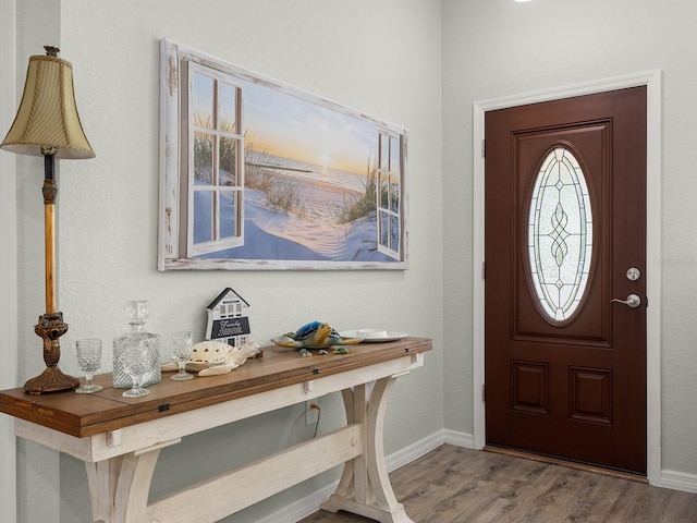 foyer featuring hardwood / wood-style floors