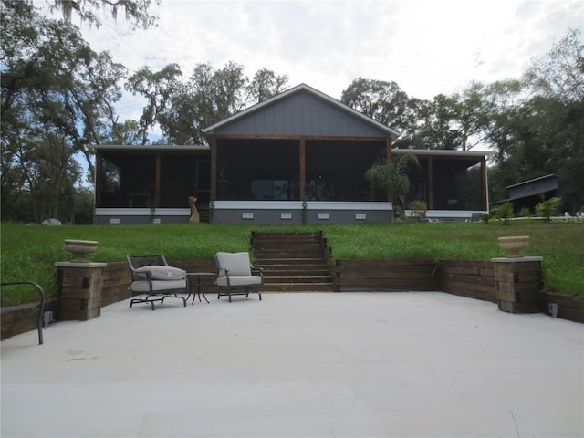 exterior space with a sunroom