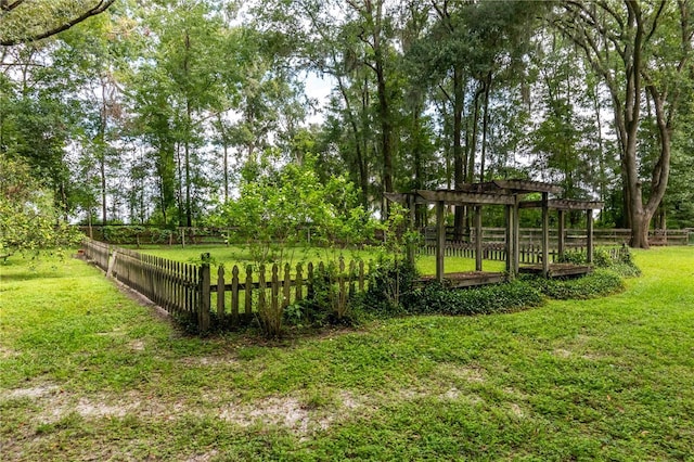 view of yard featuring fence