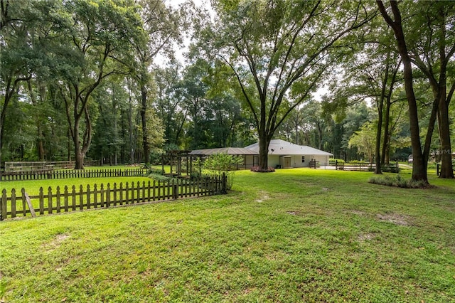 view of yard featuring fence