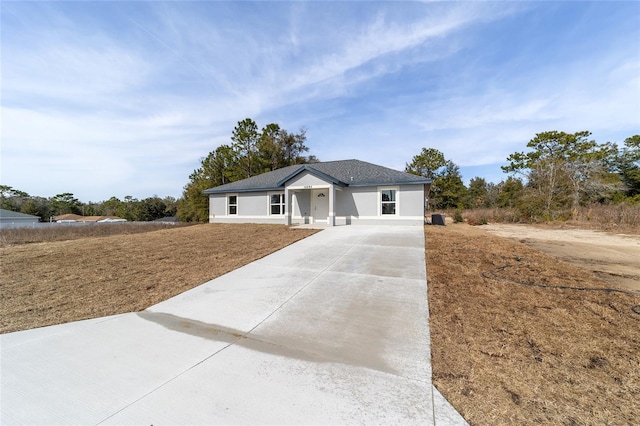 view of single story home