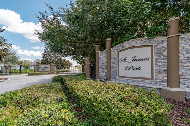 view of community sign