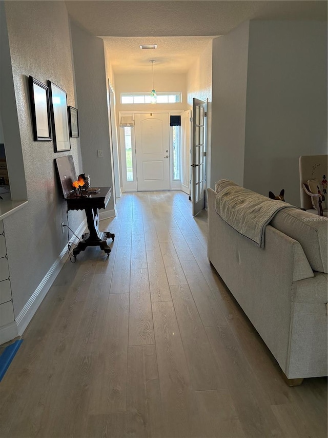 entryway with wood-type flooring