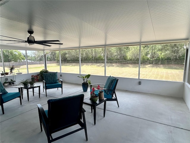 25 NW 45th Loop, Ocala, FL 34475 - sunroom / solarium featuring a ceiling fan and an outdoor hangout area