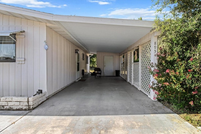 view of parking featuring a carport