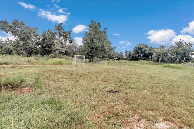 view of yard with a rural view