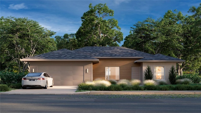 view of front of home with a garage