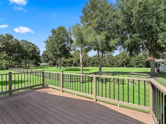 deck featuring a yard