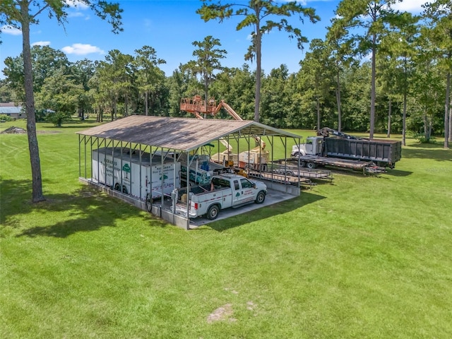 exterior space with a detached carport