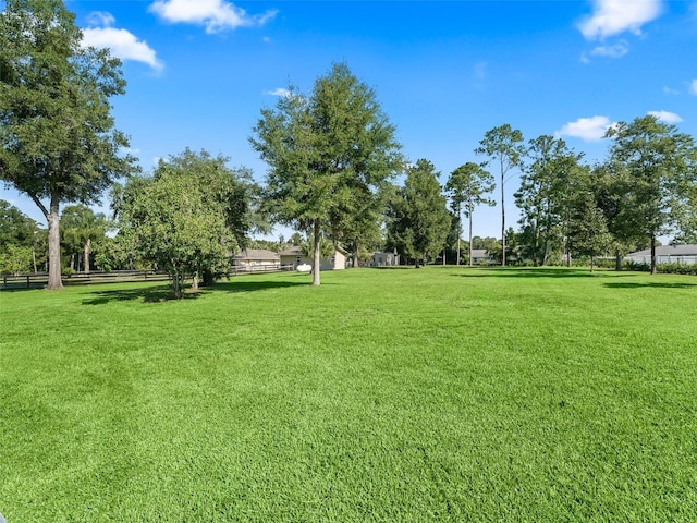 view of property's community with a yard