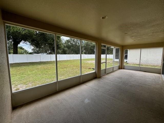 view of unfurnished sunroom