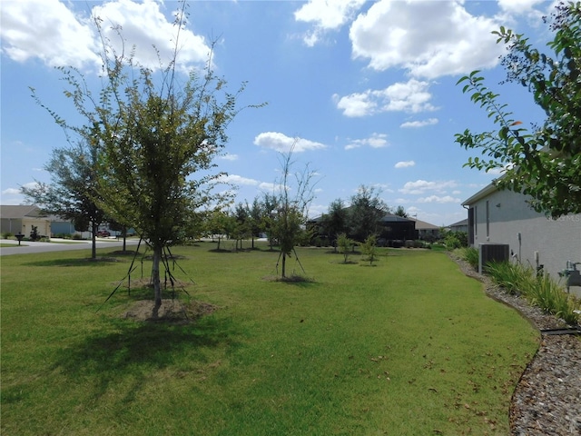 view of yard with central AC