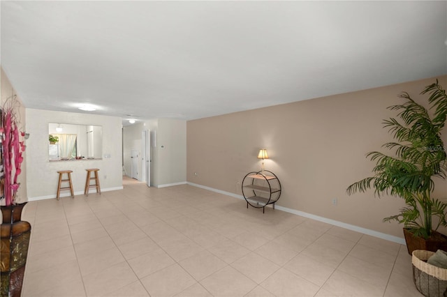 interior space featuring light tile patterned floors