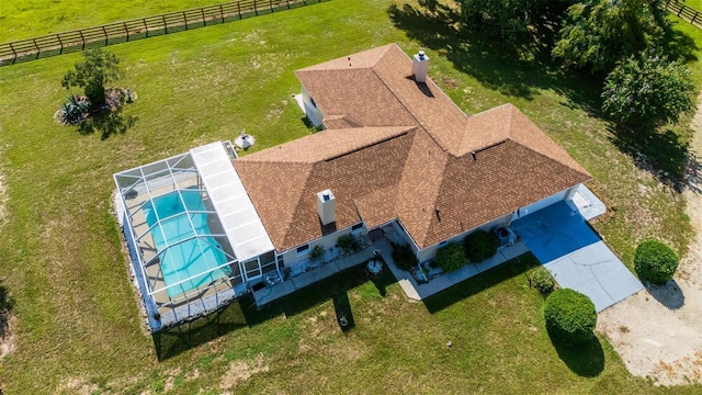 bird's eye view featuring a rural view