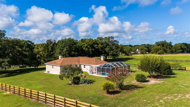 drone / aerial view featuring a rural view