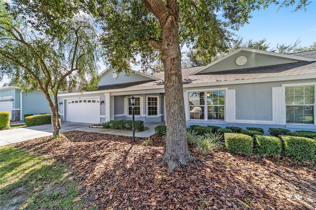 ranch-style home with a garage