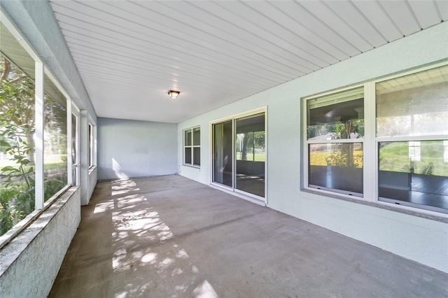 view of unfurnished sunroom