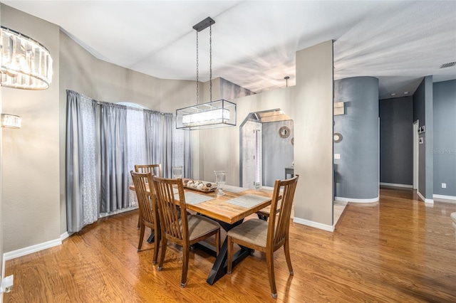 dining room featuring light wood-type flooring