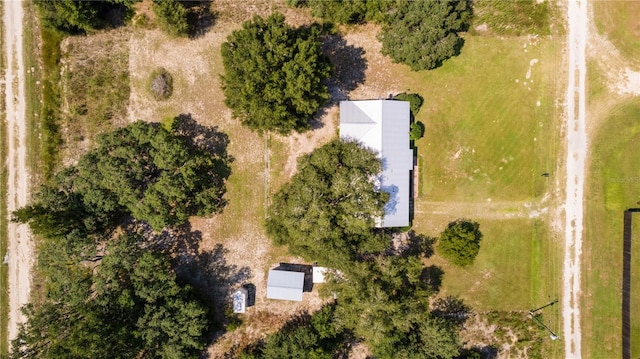 birds eye view of property featuring a rural view