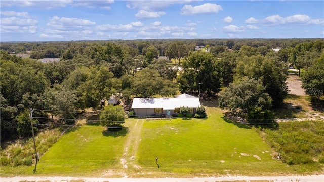 drone / aerial view with a rural view