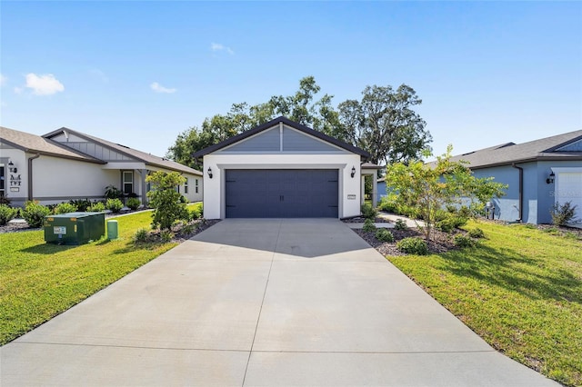 garage featuring a yard