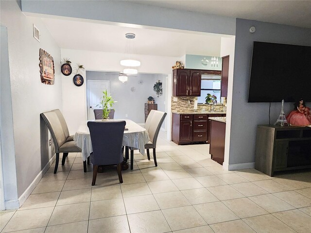 view of tiled dining room