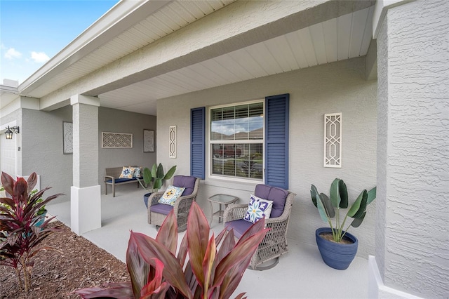 view of patio featuring covered porch