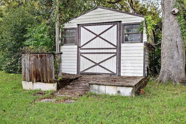 view of shed