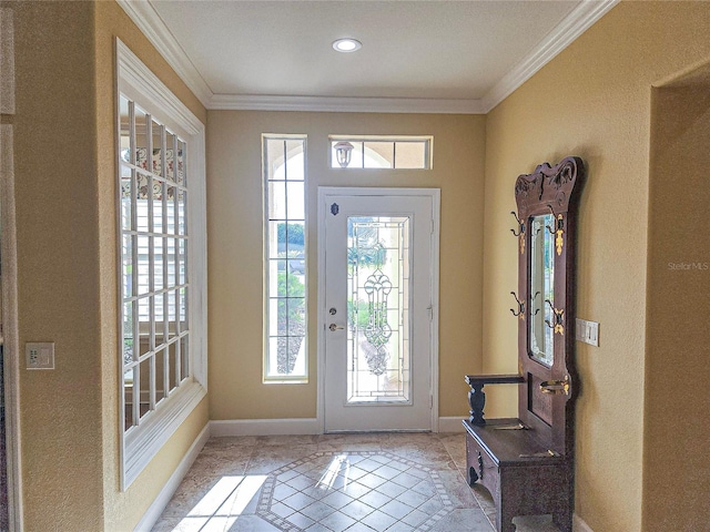 entrance foyer with crown molding