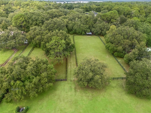 aerial view featuring a rural view