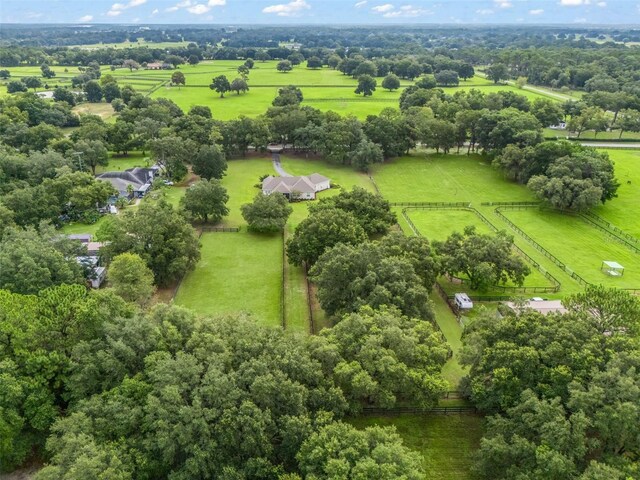 drone / aerial view with a rural view