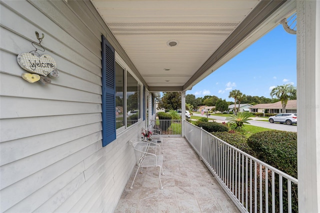 view of patio featuring a porch