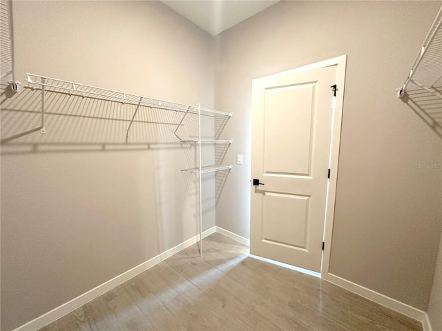 spacious closet featuring wood finished floors