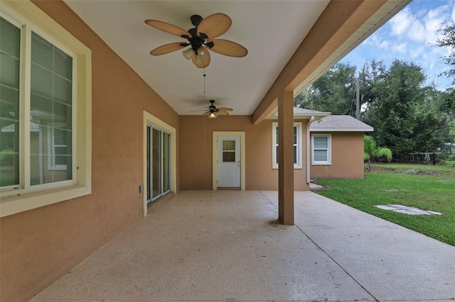 view of patio / terrace with ceiling fan