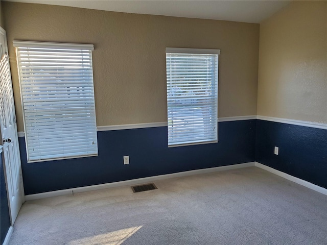 carpeted spare room featuring a healthy amount of sunlight