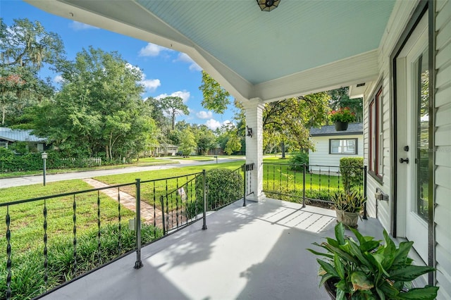 view of patio with a porch