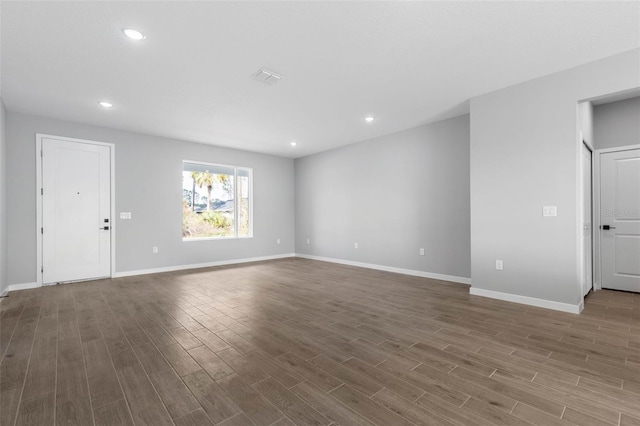 interior space featuring dark hardwood / wood-style flooring