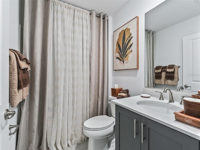 bathroom with toilet and vanity