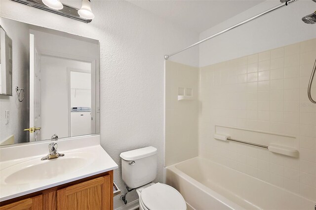 full bathroom with vanity, toilet, and shower / bath combination