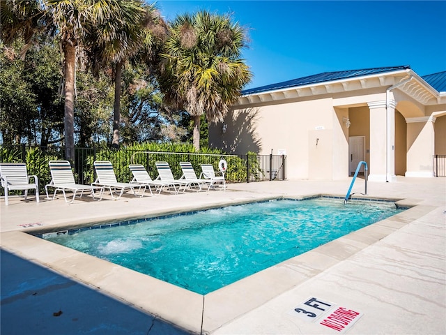 view of pool with a patio area