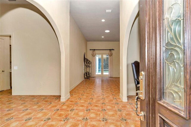 entrance foyer with french doors