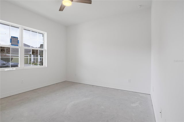 spare room featuring ceiling fan