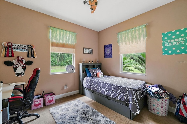 view of carpeted bedroom