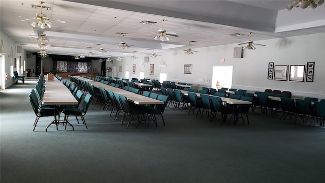 view of carpeted dining space