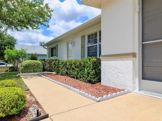 entrance to property featuring a yard